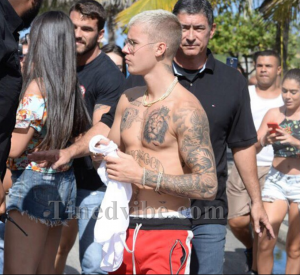Justin Bieber Ginormous New Chest Tattoo