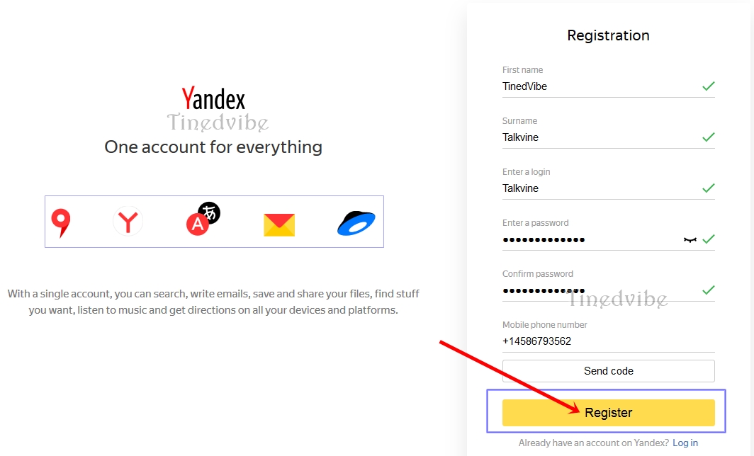 Return to "Create Yandex Mail Registration, sign up Yandex Free"....