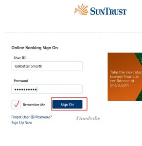 suntrust online banking login