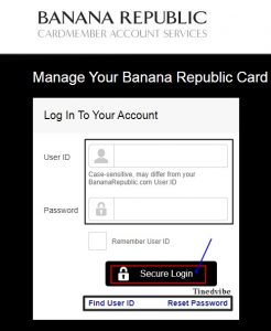 Banana Republic Credit Card login